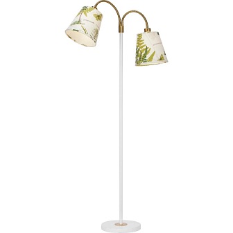 Lampa podłogowa dwuramienna Cia z abażurami kwiaty
